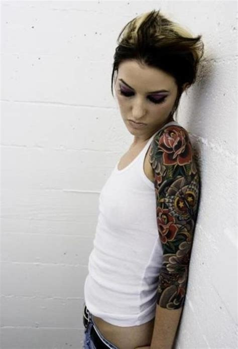 Ladies sleeve tattoo artwork