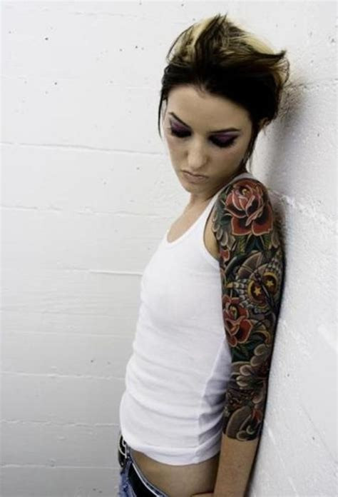 Ladies sleeve tattoos