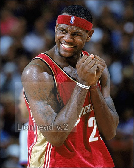 LeBron James' early arm tattoo covered in plasters at High School