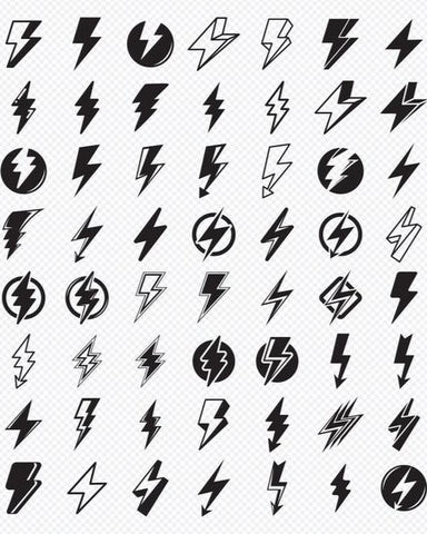 Finger tattoo of lightning bolt, symbolizing power and sudden inspiration