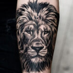 Lion Head Tattoo on Forearm