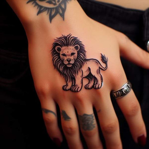 Lion Hand Tattoo