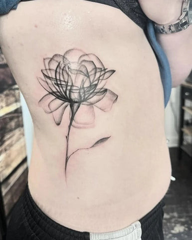 Lotus Rib Tattoo Men