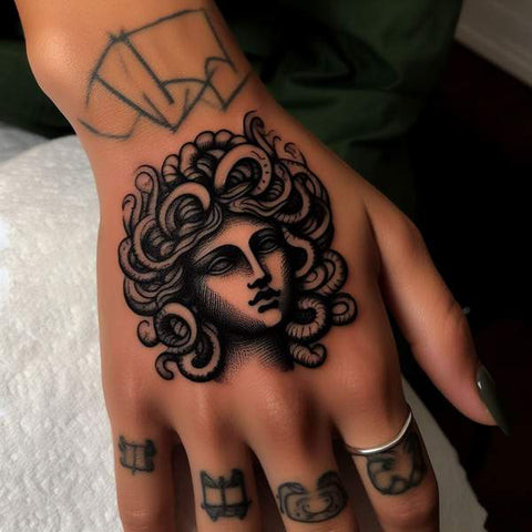 Medusa Hand Tattoo