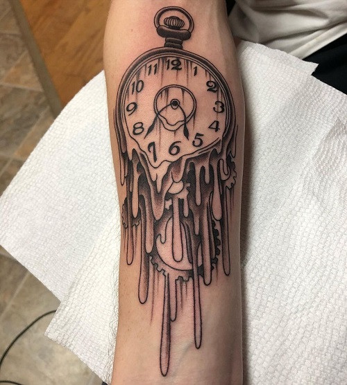 Melting Clock Tattoo