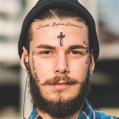 Men Face Temp Tattoos