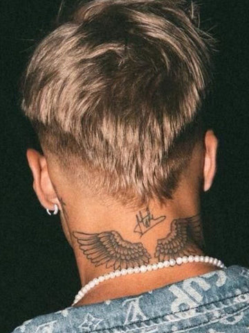 Wings Simple Neck Tattoos for Men