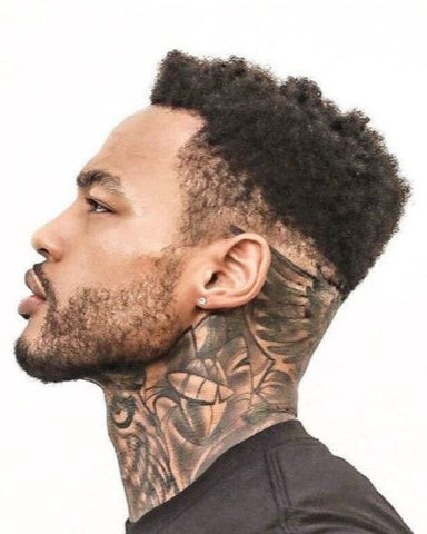 Neck tattoo for black men with a vibrant, colorful design