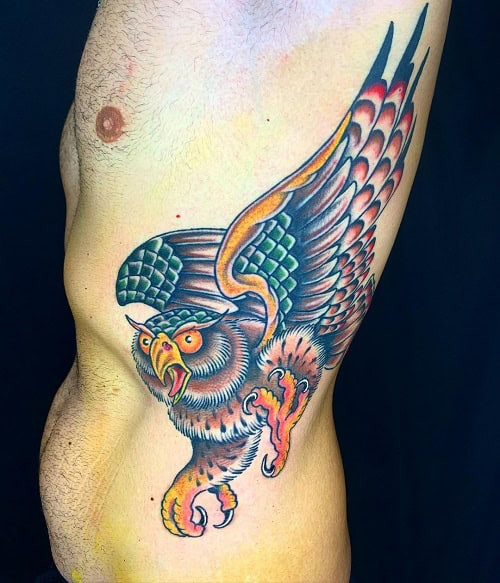 Ne0-Traditional Owl Tattoo