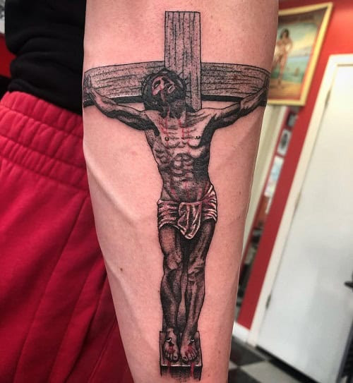 Orthodox Crucifixion Tattoo on Arm