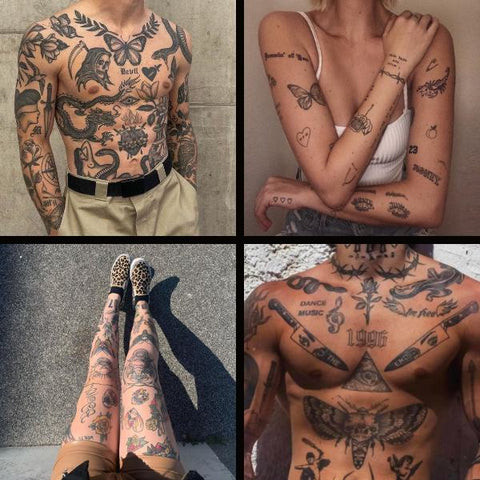 Patchwork Tattoo Style showcasing a collection of different tattoos