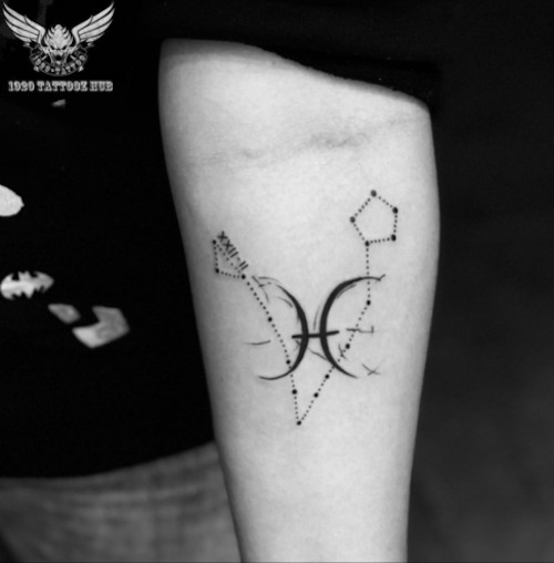 Pisces Constellation Ankle Tattoo