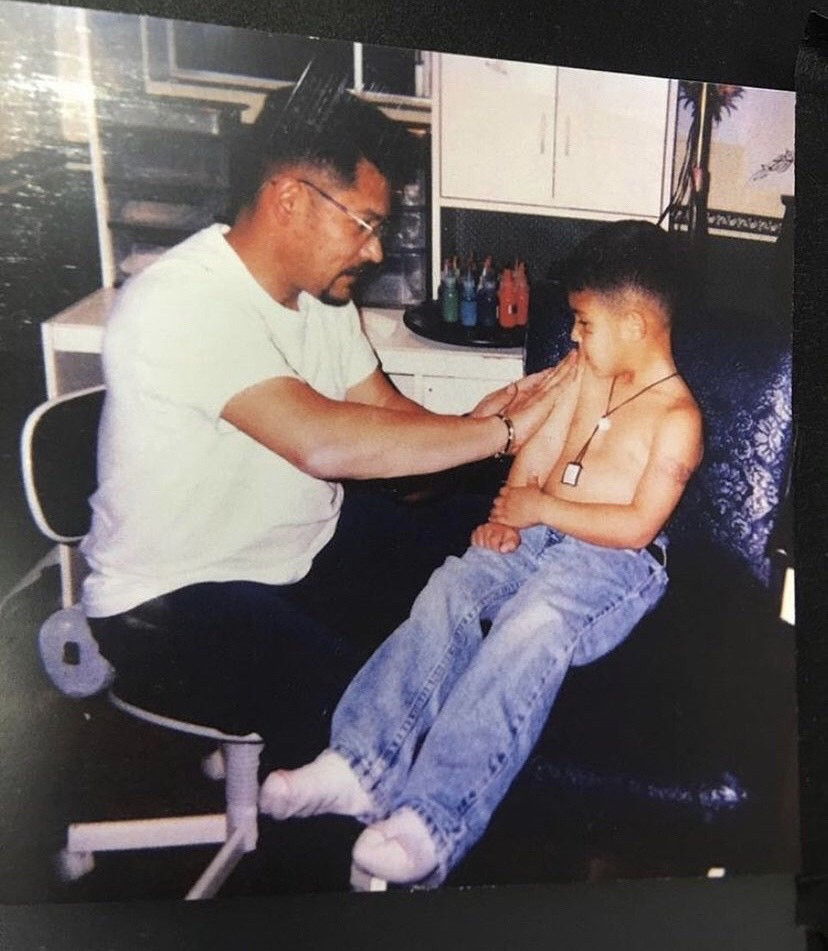 A young Jesse and his father, Jesse Sr.