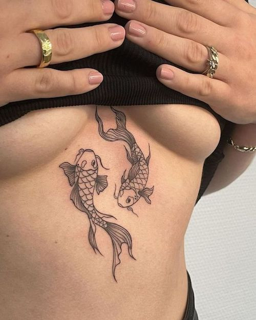 Masculine Pisces Tattoo Design