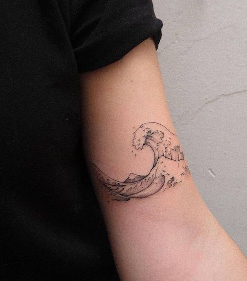 Minimalist Water Symbol Pisces Tattoo