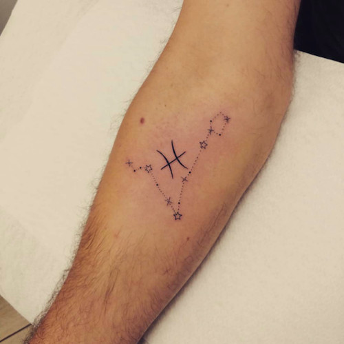 Pisces Constellation with Stars Tattoo