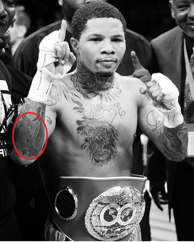 Gervonta Davis' Playboy bunny tattoo, a more playful and less symbolic choice.