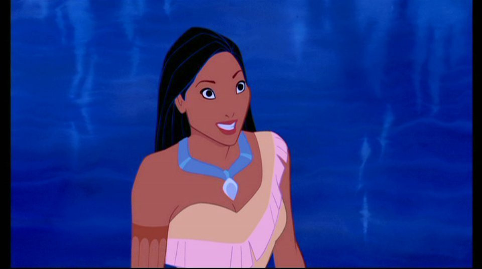 Still from Disney's Pocahontas movie highlighting the red armband tattoo