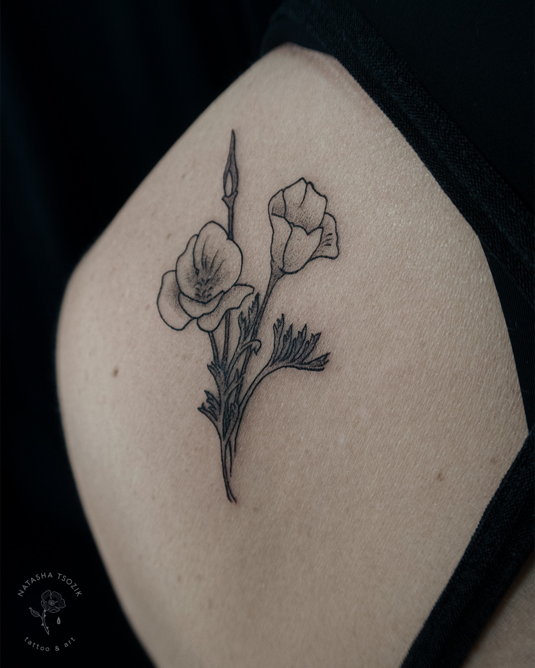 Poppy tattoo by Natasha Tsozik