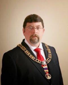 Allen W. Record, owner of Doc Holliday Tattoo in Utah and prominent member of the Utah Masonic community, pictured in Masonic regalia