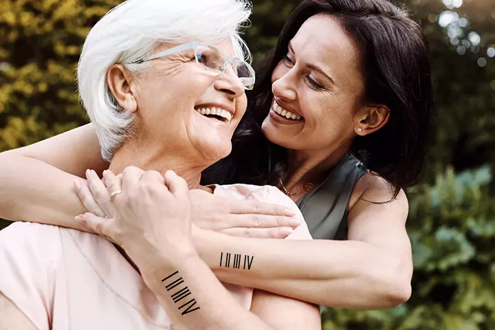 Roman Numerals Tattoo for Mother and Daughter