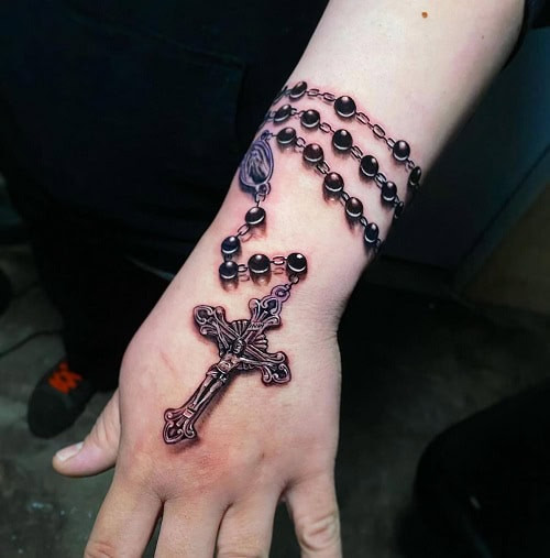 Rosary Tattoo on Chest