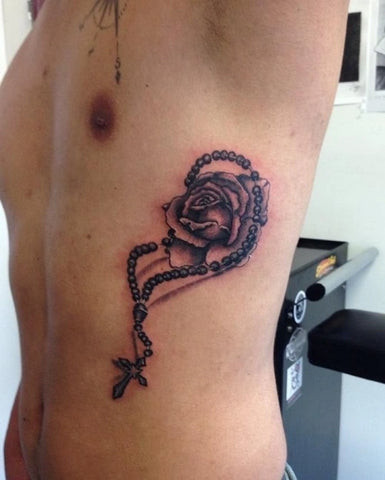 Rosary Rib Tattoos for Men