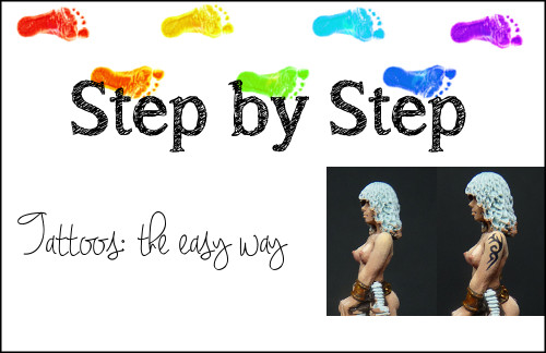 Tattoo painting steps on a miniature