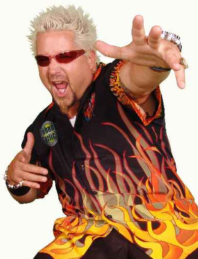 Guy Fieri's Hairstyle - Humorous take on Guy Fieri's iconic hairstyle, referencing Diners, Drive-ins and Dives and Tattooed Moose Charleston.