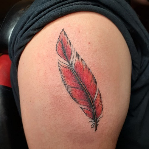 Shoulder Feather Tattoo
