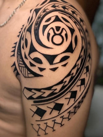 Mandala Shoulder Simple Mens Tattoo Designs