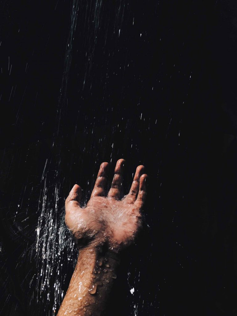 Person showering before tattoo appointment