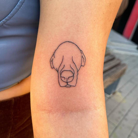 Simple dog line illustration tattoo