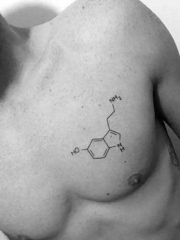 Chemical Equation Simple Chest Tattoos for Men: Science Tattoo