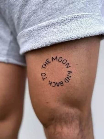 Quote Simple Leg Tattoos for Men: Quote Ankle Tattoo