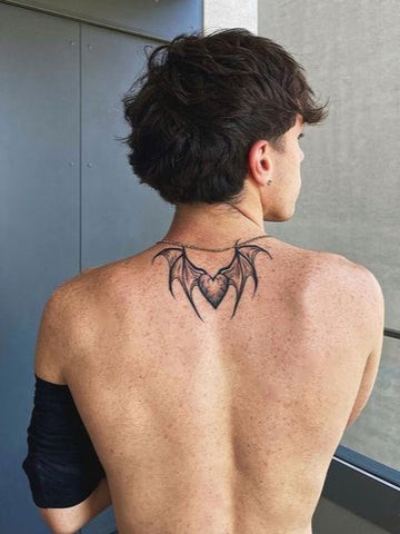 Dragon Heart Back Tattoo: Unique Small Tattoo for Men