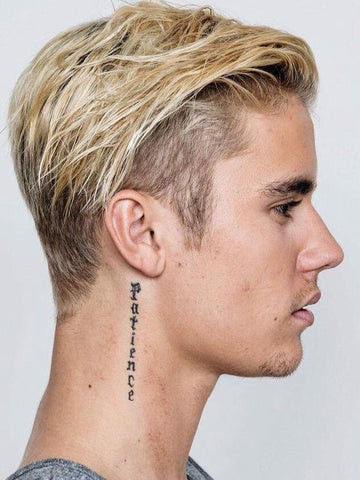 Justin Bieber Neck Tattoo: Celebrity Inspired Word Tattoo