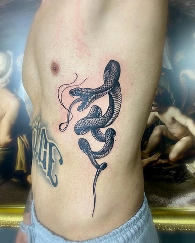 Snake Tattoo Ribs for Men
