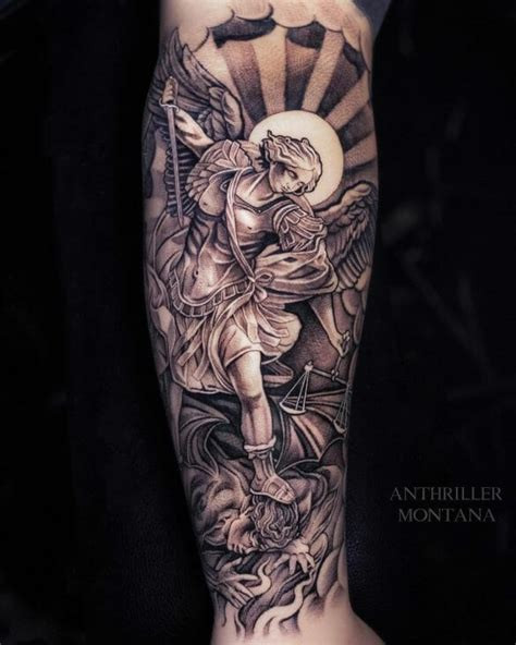 Description of St. Michael Archangel tattoo placement