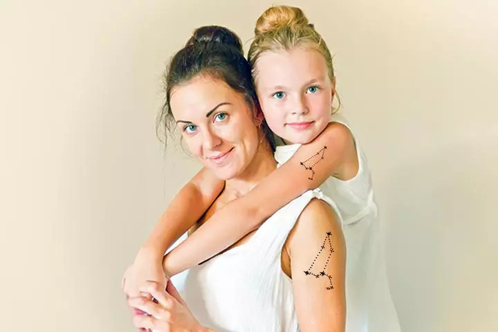 Stars and Constellations Tattoo for Mom and Daughter