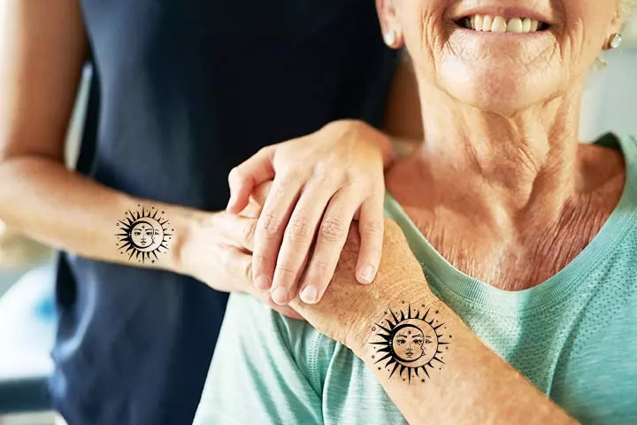 Sun and Moon Tattoo for Mom and Daughter