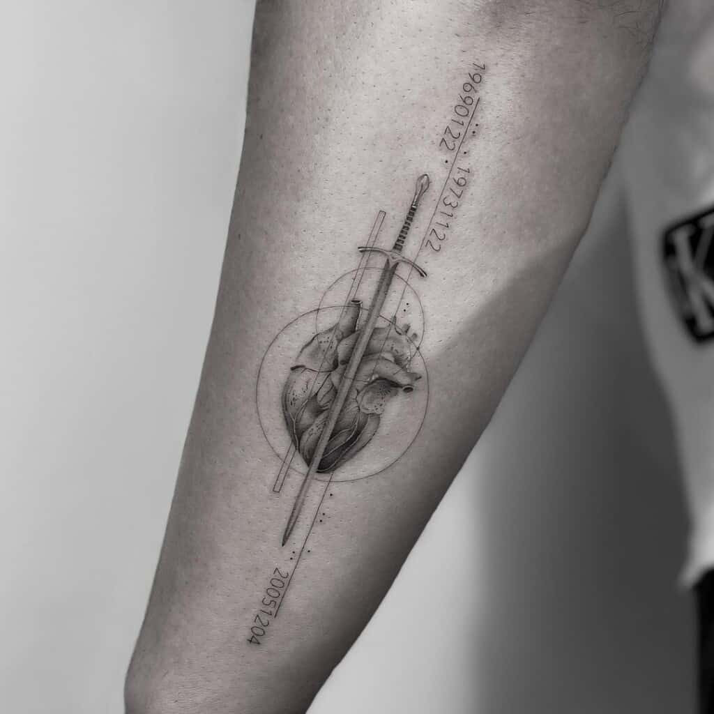 Tribal dagger tattoo design, drawing inspiration from tribal art styles for a bold and culturally connected dagger tattoo.