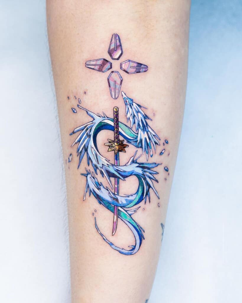 Small dagger tattoo design, perfect for discreet placement and those who prefer smaller, minimalist tattoos.