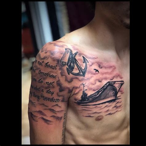 Symbolic small chest tattoo for men