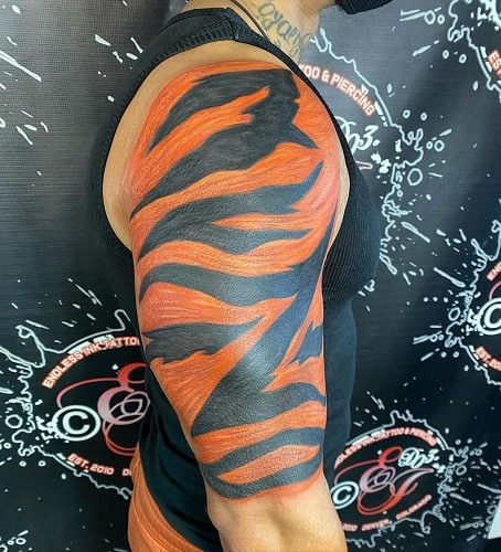 Unique tiger stripes tattoo symbolizing individuality