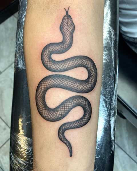 Black mamba - a traditional snake tattoo