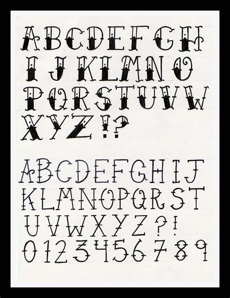 Classic tattoo font examples