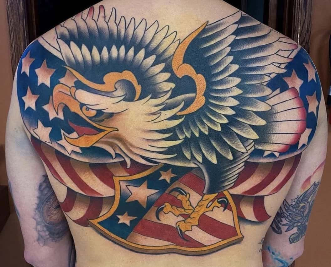 Traditional American Flag Tattoo