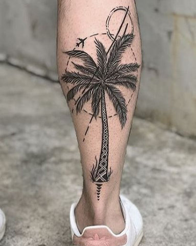 Creative and unconventional unique leg tattoo for men