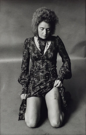 Valie Export, performance artist, using a tattoo to make a powerful feminist statement in 1970.